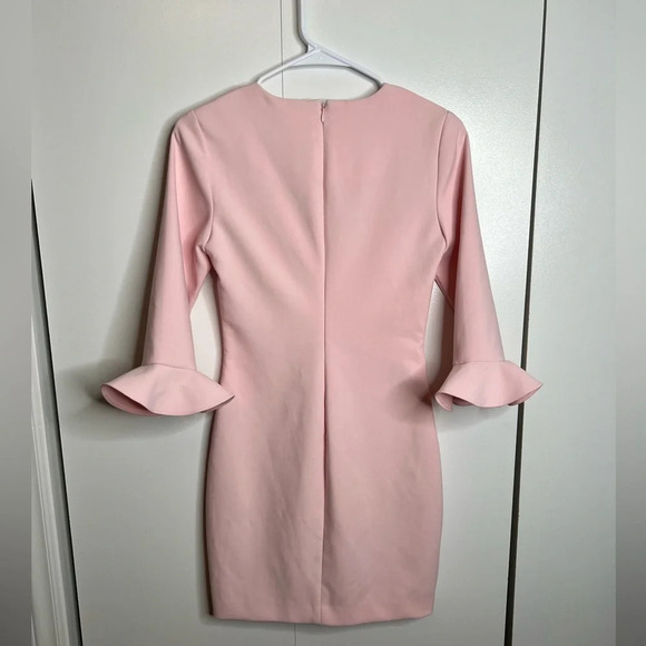 Likely - Bedford Rose Shadow Flutter Sleeve Pink Dress - size 2 - Picture 4 of 8